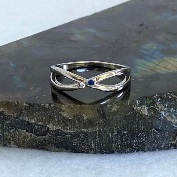 Story Jewellry Sterling Silver 925 Best Friends Girl Gang CZ Infinity Ring Sz 7 - Picture 2 of 16